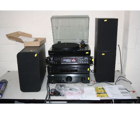 A COMPONENT HI-FI, containing a Denon PMA-520AE Intergrated Amplifier with remote, an Onkyo C-7030 CD player with remote, a P