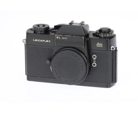 A Leitz Leicflex SL MOT 35mm SLR Camera, black paint, body G, shutter working, meter untested,
