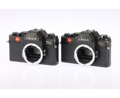 Two Leitz Leica R3 MOT 35mm SLR Camera Bodies, to include an R3, serial no. 1497999, body G, shutter working at time of aucti