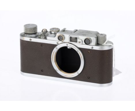 A Leica II 35mm Rangefinder Camera, 1934, chrome, serial no. 147902, body G-VG, shutter working, RF patch visible &amp; clear