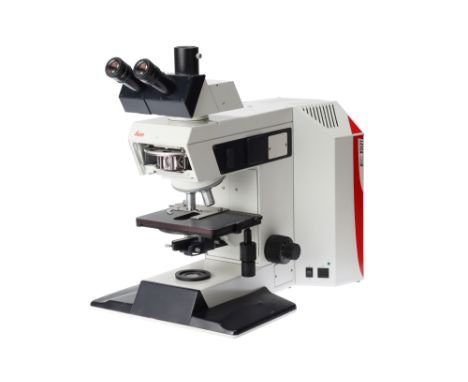 Large Leica DMR Binocular/Trinocular Microscope Large Leica DMR Binocular Microscope body, with mechanical stage, 2 Leica obj