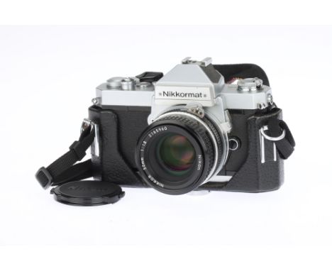 A Nikon Nikkormat FT2 35mm SLR Camera, chrome, serial no. 5468499, body G-VG, shutter working, meter responds to changes in l