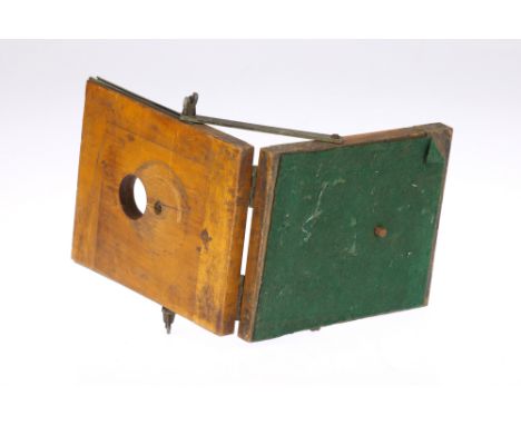 A Mahogany &amp; Brass Tripod Right-Angle Adaptor, some corrosion to brass parts &amp; screws,