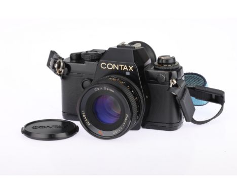 A Contax 139 Quartz 35mm SLR Camera black, serial no.124096, with a Carl Zeiss Planar T* f/1.7 50mm lens, shutter working, LE