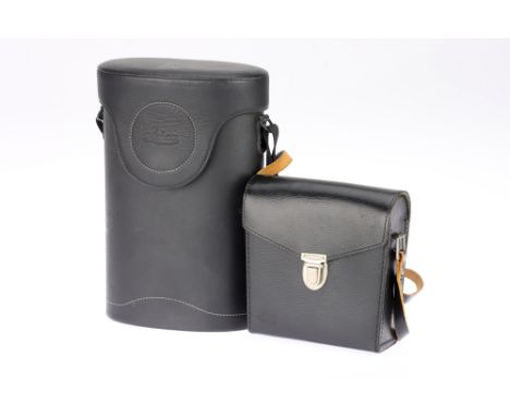 Two Leitz Binocular Cases, to include a large case, together with an older, smaller case,
