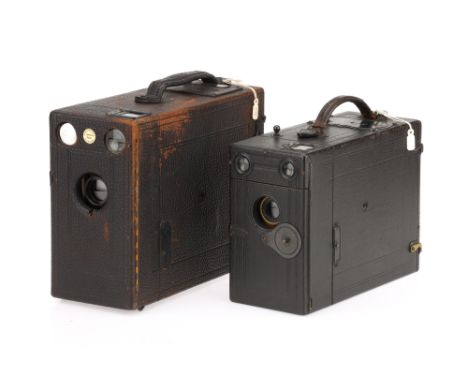 Two Detective Type Falling Plate Cameras, to include a Houghton Klito No.4, black, body VG, shutter working, internal filter 