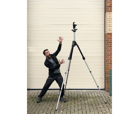 A Very Large Bilora Heavy Duty Tripod, approx. 235cm total extension, with a Sinar tripod head,