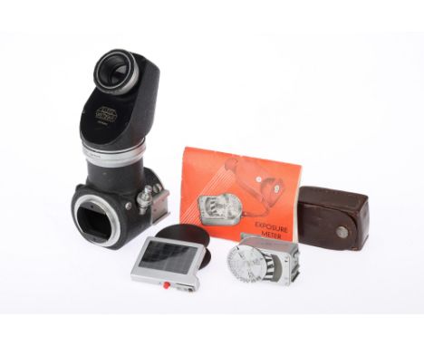 A Selection of Leica Camera Accessories, to include a Lietz Visoflex reflex unit, ground glass &amp; mirror VG, eyepiece opti