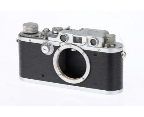 A Leica IIIb 35mm Rangefinder Camera Body, 1938, chrome, serial no. 286451, body G-VG, shutter working but all speeds same, r
