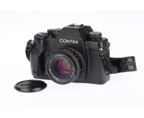 A Contax RX 35mm SLR Camera black, made by Kycera Japan, circa 1994, serial no.006219, with Carl Zeiss Planar T* f/1.7 50mm l