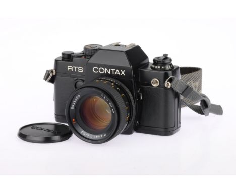 A Contax RTS II Quartz 35mm SLR Camera black, serial no.310030, with a Carl Zeiss Planar T* f/1.4 50mm lens, shutter working,