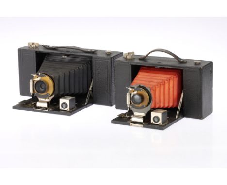 Two Kodak Folding Brownie Roll Film Cameras, to include a Kodak No.3 Folding Brownie, body VG, some light wear to body corner