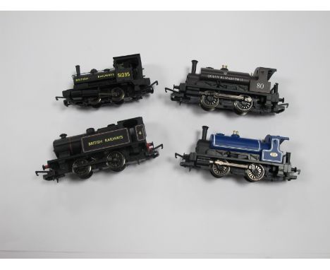 Four Hornby "OO" Gauge 0-4-0 Locomotives, to include Queen Elizabeth II '80' Class B7 Pug, R/No 51235, BR black, all unboxed.