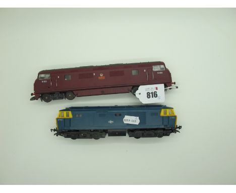Two "OO"/4mm Bo-Bo Diesel Locomotives, unboxed/U.T, a Lima Warship Class "Rapid" BR maroon, R.No. D.838, and a Hornby Class 3