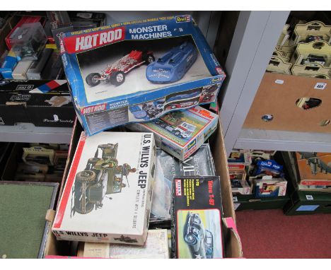 Ten Plastic and Diecast Model Kits by Revell, Bandai, Airfix, Monogram and Other, including Revell H-959:59 Ford Consul Delux