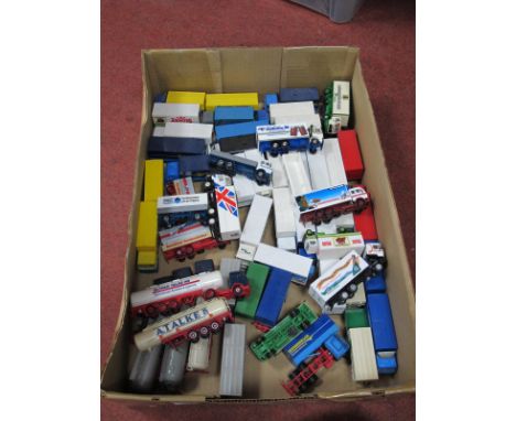 A Quantity of  'OO'/'HO' Scale Plastic Model Lineside Vehicles, many continental liveries including Zentis, Weissenburger Pil