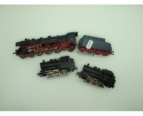 Three Marklin 'HO' Gauge Three Rail Unboxed Steam Locomotives, a DB Class 03 4-6-2 R/No 031022 with eight wheel bogie tender 