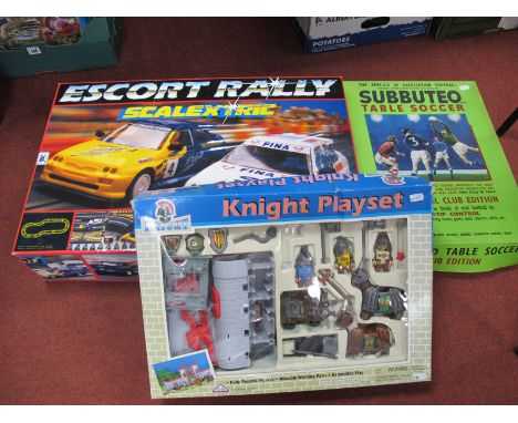 A Subbuteo Table Soccer Continental Club Edition Set with Four Teams, incomplete/damages noted, F.A Cup, literature, cloth pi