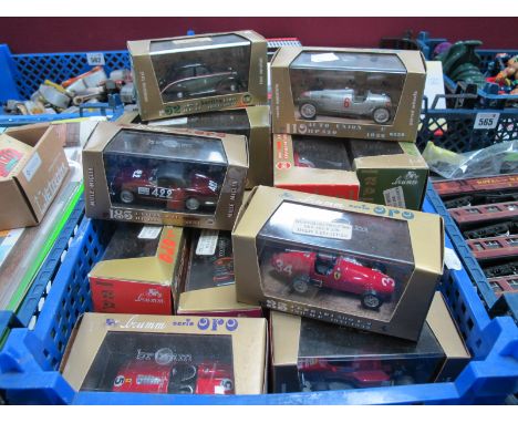 Nineteen Brumm Diecast Model Cars, mostly racing cars to include #V16 Grand Prix de France Corsa 1907, #R92 Maserati 250F 195