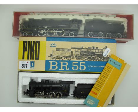 Two 'HO' Gauge Continental Outline Steam Locomotives, S.N.C.F black livery, boxed. A Piko 0-8-0 BR55 Ref No 516316. good - an