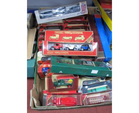 Approximately Fifty Diecast Model Vehicles by Lledo, Matchbox, to include Lledo Railway Express Parcel Vans of the 1930's (3 