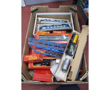A Quantity of "OO" Gauge Rolling Stock and Lineside Accessory Items, by Hornby, Tri-ang to include two Pullman Coaches, #R.72
