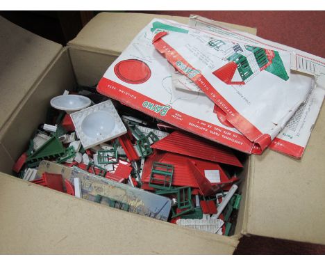 A Quantity of Loose Bayko Building Set Components, to include roof sections, windows, doors, bricks.