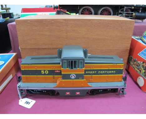 A U.S.A Trains 'G' Gauge Bo-Bo "44 Tonner" Locomotive, Great Northern livery R/No 50 battery powered with remote control hand