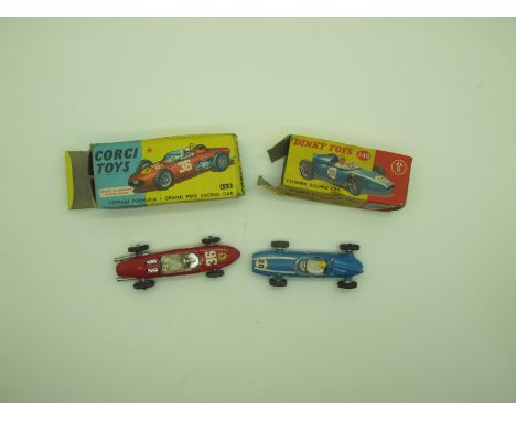 Two Diecast Model Formula One Racing Cars, comprising Corgi Toys No 154 Ferrari Formula 1 Grand Prix Racing Car, #36, some ch