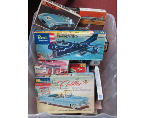 A Quantity of Plastic Model Kits by Lindberg Rvell, Monogram, Pyro, Hawk and Other, all with faults including missing pats, s