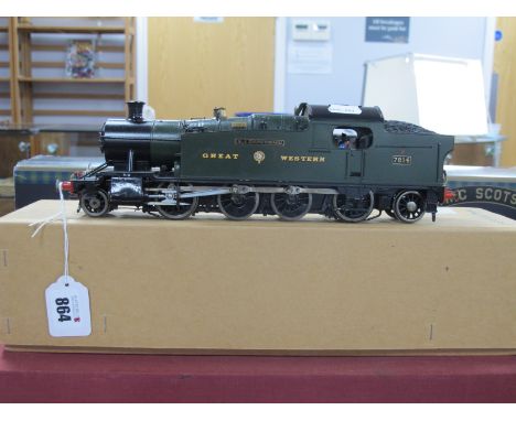 An "O" Gauge 7mm Kit Built GWR Class 7200 2-6-2 Tank Steam Locomotive; Great Western green "G.J Churchward" R/No 7214, built 