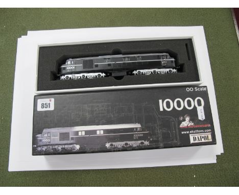 A Dapol (Hattons) 'OO' Gauge/4mm Ref No 10001 FP Co-Co Diesel Locomotive; plain black, no crest R/No 10001, good boxed u/t co