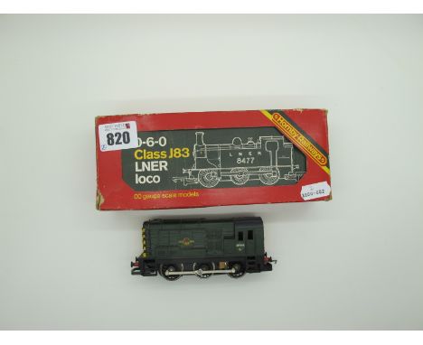 Two "OO" Gauge/4mm Hornby Locomotives, a Ref No. R252 J83 0-6-0 L.N.E.R green, R/No. 8477 (good in fair box) and a Class 08 D