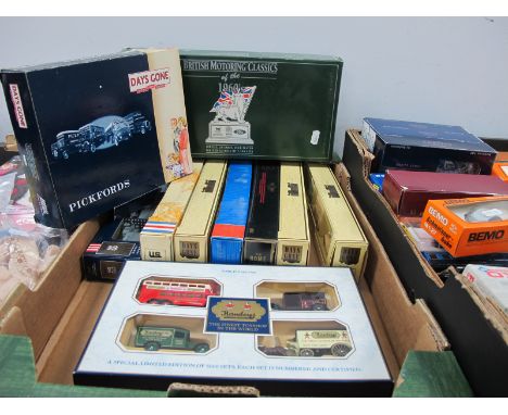 Thirty-Two Diecast Model Vehicles by Lledo, all multi-vehicle sets, including British Motoring Classics of the 1960's Special
