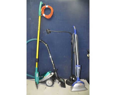 A COLLECTION OF ELECTRICAL ITEMS to include a Morphy Richards orb bagless vacuum, Home-Tek steam mop, Bosch ASG52 extendable 