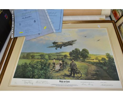 THREE MEMORIAL AIRCRAFT LIMITED EDITION  ARTIST SIGNED RICHARD LUCRAFT PRINTS, comprising 'The First Blow' by Richard Coulson