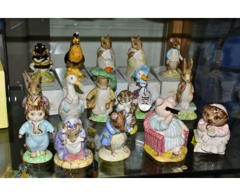 SIXTEEN BESWICK AND ROYAL ALBERT BEATRIX POTTER FIGURES, INCLUDING FIVE WITH BOXES, comprising two boxed Beswick Chippy Hacke