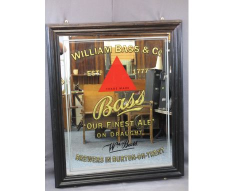 ORIGINAL PUB ADVERTISING MIRROR for Bass Finest Ale, excellent condition save very light ghosting, in a later frame, 121 x 10
