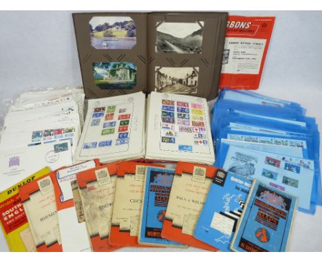 POSTCARDS - mid Century and black and white, old Ordnance Survey maps, Priority album stamp stock book with worldwide assortm