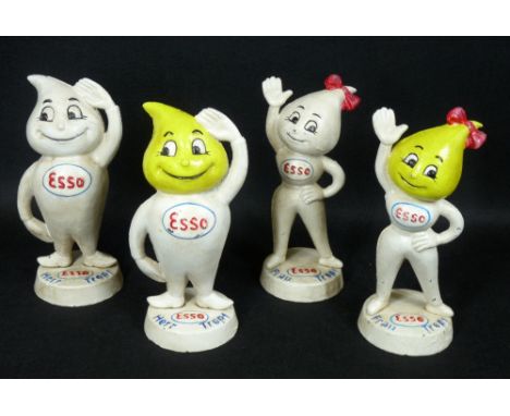 CAST METAL &amp; PAINTED MONEYBOX FIGURINES advertising Esso, manufactured for M Busch GmbH Motor Parts Manufactory, Germany,