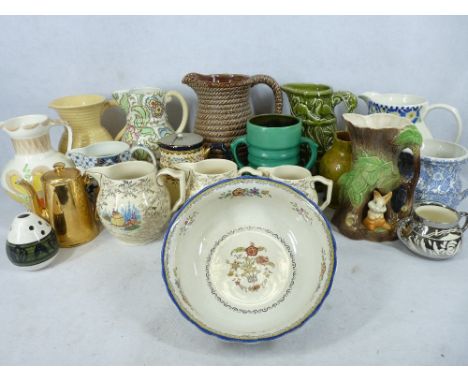 TUSCAN DECORO, BURLEIGH WARE, BRANNAM and other collectable jugs and pottery group (2 boxes)