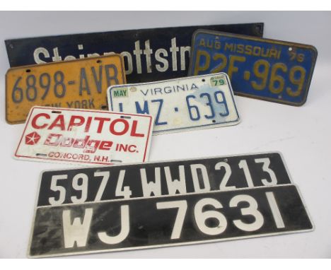 GERMAN ENAMEL STREET SIGN 'STEINROTTSTRABE', American Automobile and British Car Number Plates Group, 15 x 65cms the street s