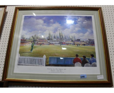 		Jocelyn Galsworthy. A Print 'World Cup Semi-Final Edgbaston 1999'. Signed and numbered in pencil to margin.