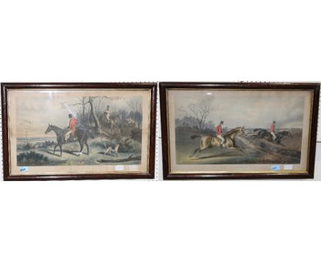 		After Papprill. A pair of hunting prints 'Hunting - Hounds Gone Away' and 'Hunting - The Find'