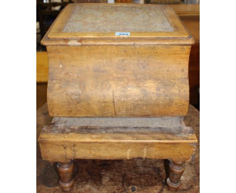 		A Victorian walnut step commode 