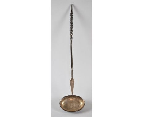 A 19th Century Balleen Handled White Metal Toddy Ladle, Monogrammed P, 35.5cm Long 