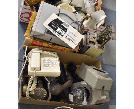 A Collection of Vintage Telephone Parts, Slide Projector etc 