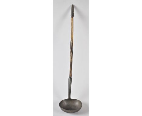 A 20th Century Pewter Toddy Ladle with Faux Balleen Twist Handle (AF) The Bowl Stamped Ashberry Best Metal 