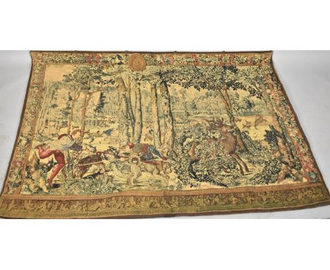 A Large Italian Tapestry Wall Hanging, 182x130cm 