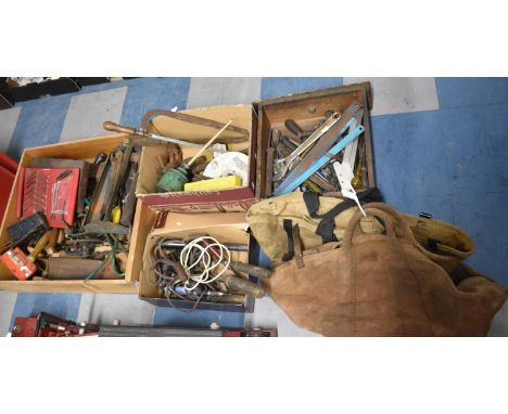 A Collection of Various Vintage Tools, Canvas Bags etc 
